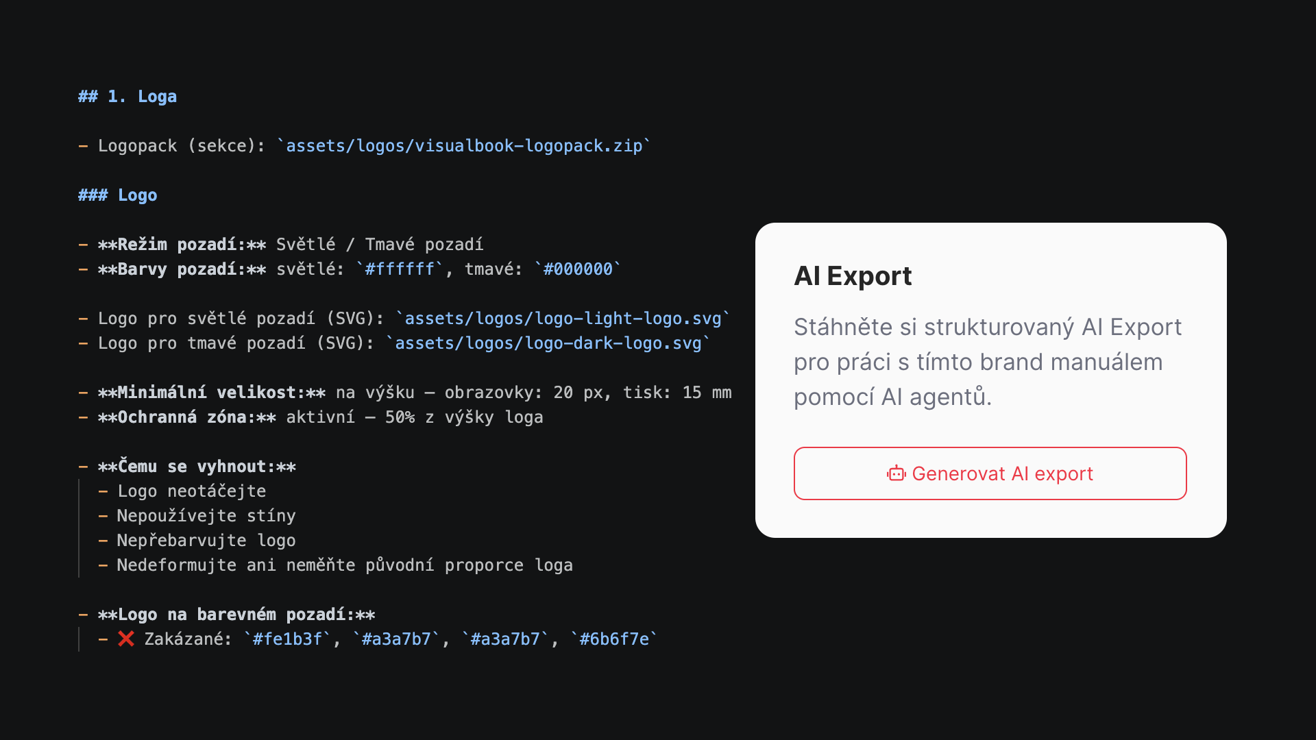 Visualbook AI export